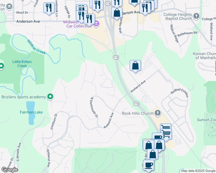 map of restaurants, bars, coffee shops, grocery stores, and more near 322 Twykingham Place in Manhattan