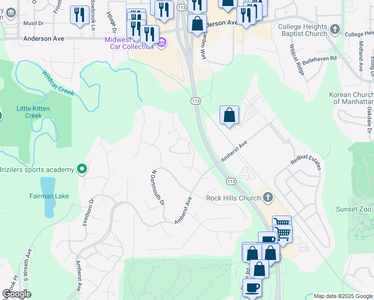 map of restaurants, bars, coffee shops, grocery stores, and more near 322 Twykingham Place in Manhattan