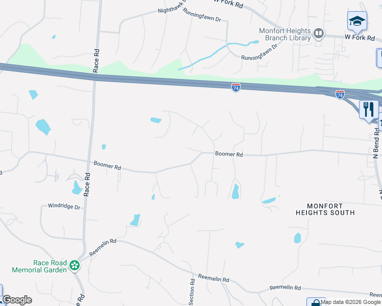 map of restaurants, bars, coffee shops, grocery stores, and more near 4670 Boomer Road in Cincinnati