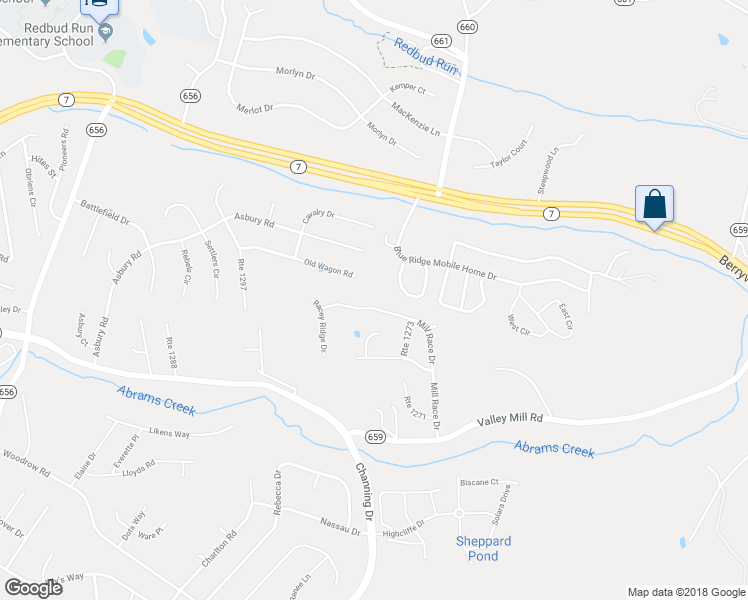 map of restaurants, bars, coffee shops, grocery stores, and more near 216 Mill Race Drive in Winchester