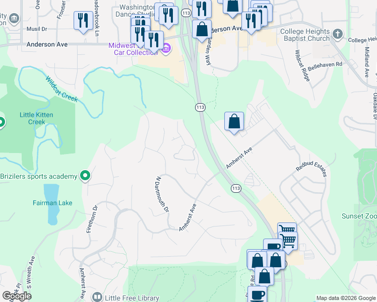 map of restaurants, bars, coffee shops, grocery stores, and more near 322 Twykingham Place in Manhattan