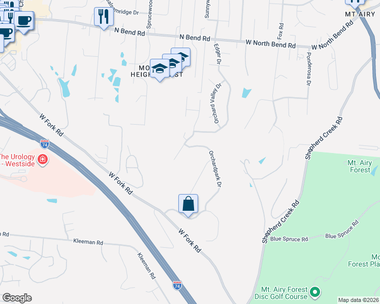 map of restaurants, bars, coffee shops, grocery stores, and more near 5256 Orchardridge Court in Cincinnati