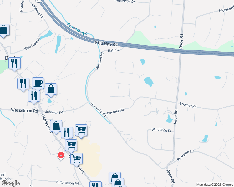 map of restaurants, bars, coffee shops, grocery stores, and more near 5727 Whistling Elk Run in Cincinnati