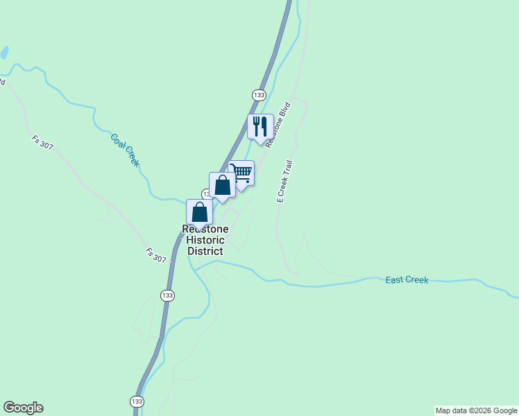 map of restaurants, bars, coffee shops, grocery stores, and more near 327 Mackaby Lane in Redstone Historic District