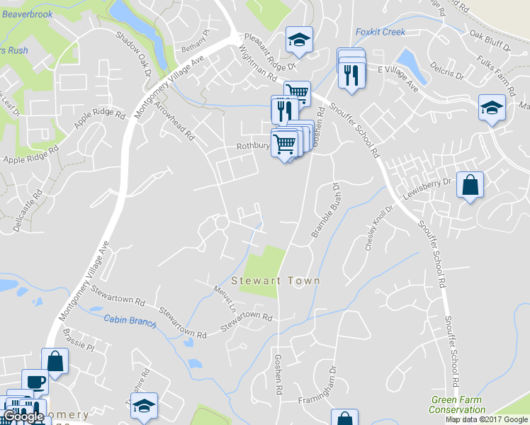 map of restaurants, bars, coffee shops, grocery stores, and more near 9202 Weathervane Place in Gaithersburg