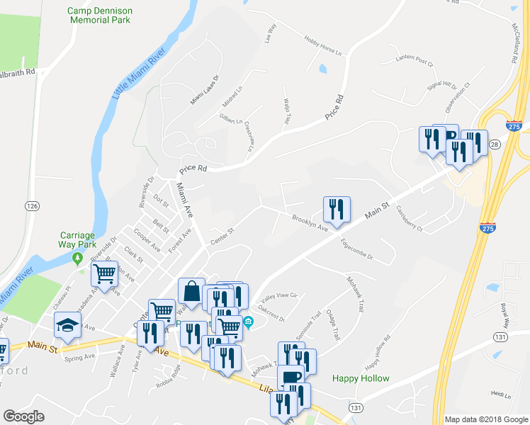 map of restaurants, bars, coffee shops, grocery stores, and more near 434 Brooklyn Avenue in Milford