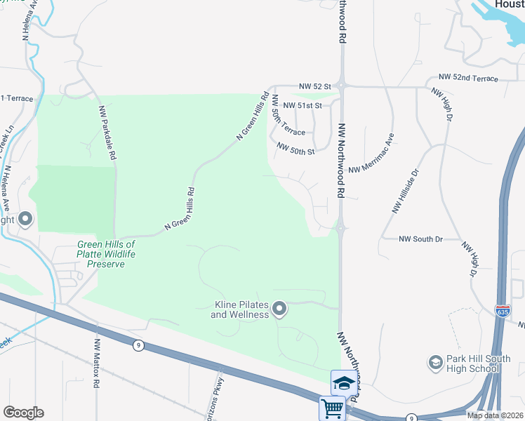 map of restaurants, bars, coffee shops, grocery stores, and more near 4800 Northwest Northwood Road in Riverside