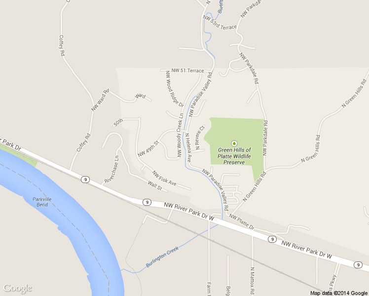 map of restaurants, bars, coffee shops, grocery stores, and more near 4807 Northwest Woody Creek Lane in Kansas City