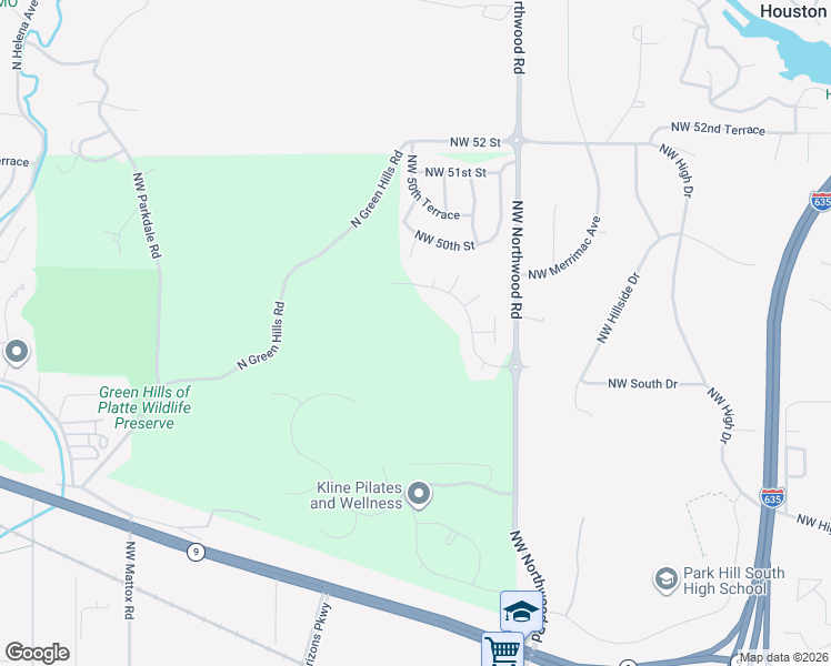 map of restaurants, bars, coffee shops, grocery stores, and more near 4800 Northwest Northwood Road in Riverside