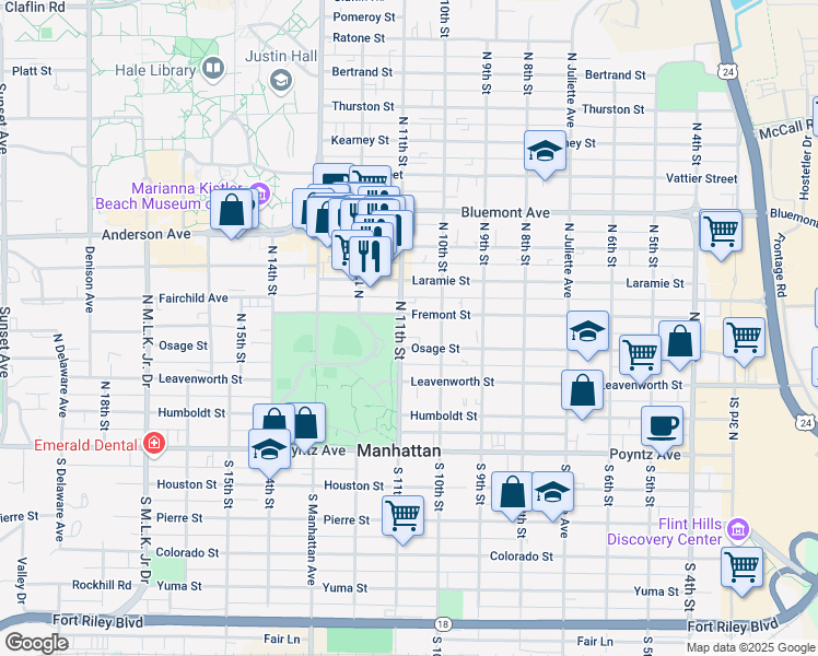 map of restaurants, bars, coffee shops, grocery stores, and more near 412 North 11th Street in Manhattan
