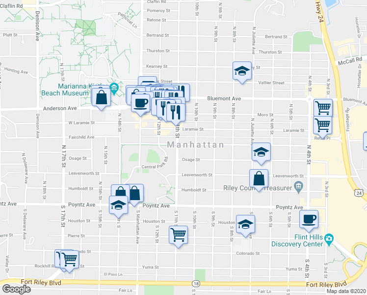 map of restaurants, bars, coffee shops, grocery stores, and more near 412 North 11th Street in Manhattan