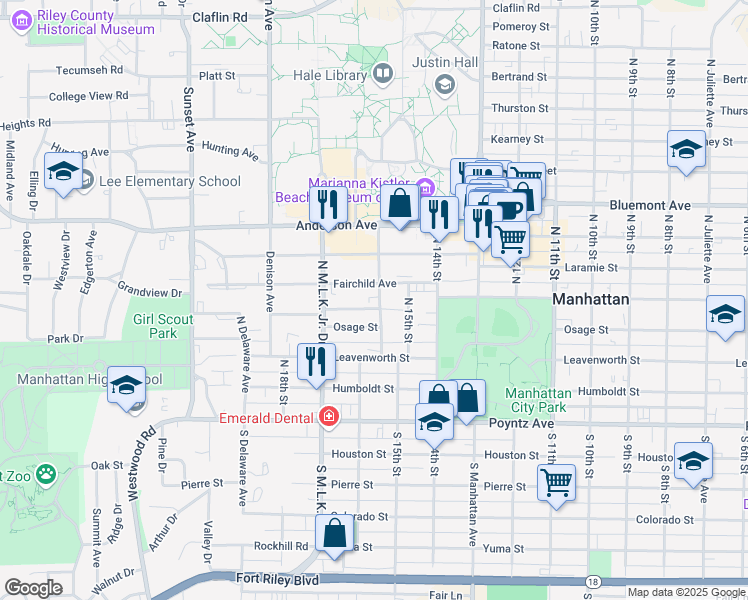 map of restaurants, bars, coffee shops, grocery stores, and more near 421 North 16th Street in Manhattan