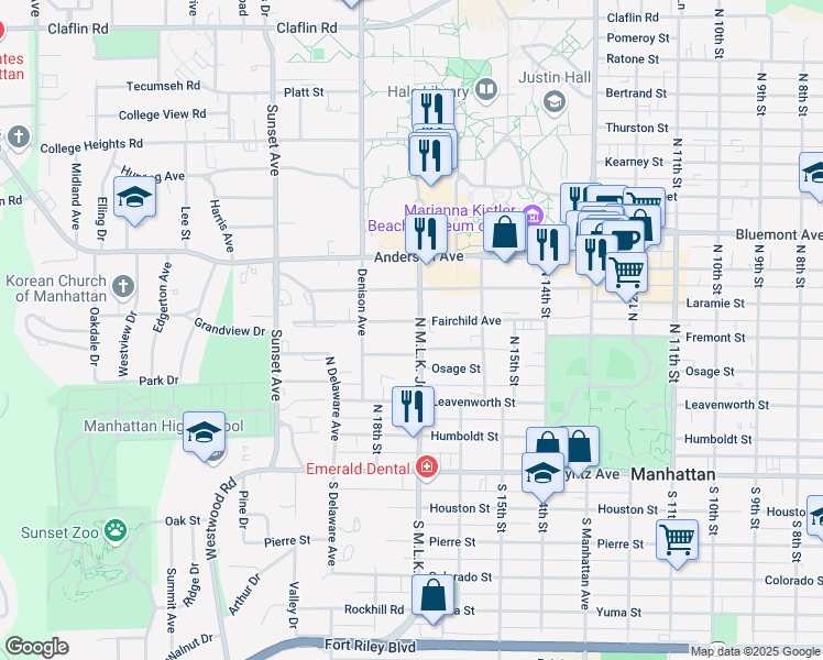 map of restaurants, bars, coffee shops, grocery stores, and more near 415 North 17th Street in Manhattan