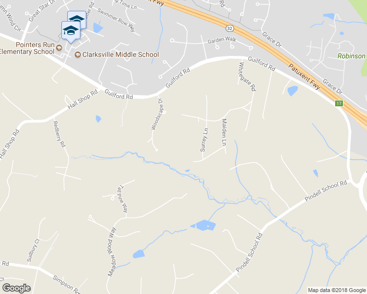 map of restaurants, bars, coffee shops, grocery stores, and more near 11524 Crows Nest Road in Clarksville