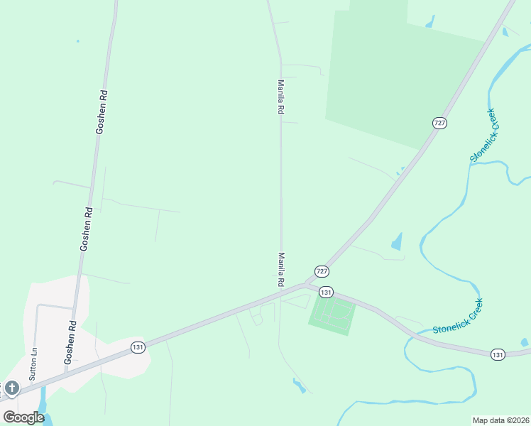 map of restaurants, bars, coffee shops, grocery stores, and more near 6087 Manila Road in Goshen