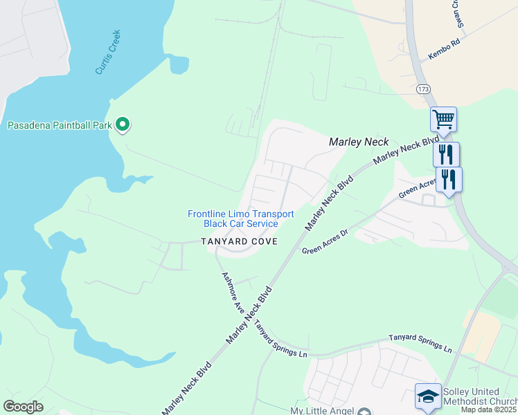 map of restaurants, bars, coffee shops, grocery stores, and more near 608 Quarterpath Way in Anne Arundel County