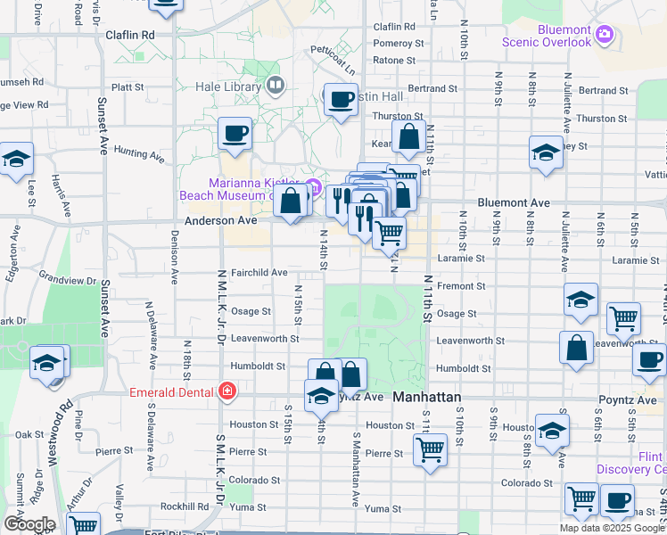 map of restaurants, bars, coffee shops, grocery stores, and more near 526 North 14th Street in Manhattan