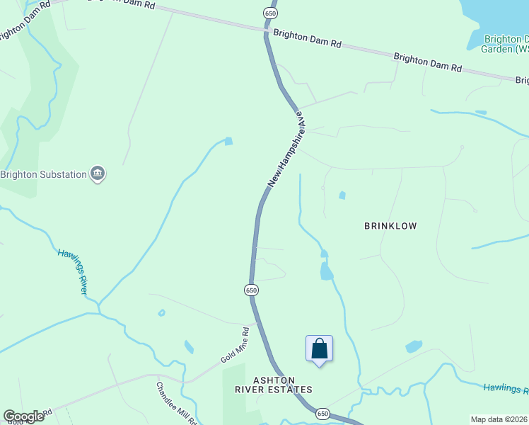 map of restaurants, bars, coffee shops, grocery stores, and more near 20001 New Hampshire Avenue Northeast in Montgomery County