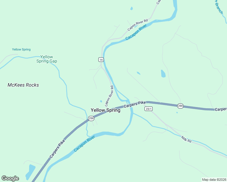 map of restaurants, bars, coffee shops, grocery stores, and more near 9987 Capon River Road in High View