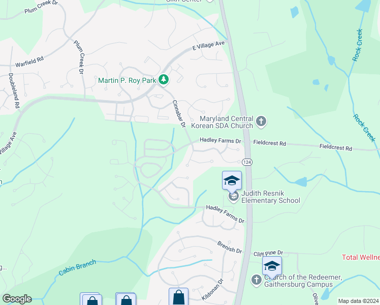 map of restaurants, bars, coffee shops, grocery stores, and more near 20028 Cinnabar Drive in Gaithersburg