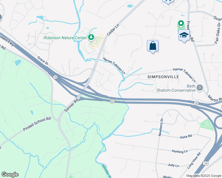 map of restaurants, bars, coffee shops, grocery stores, and more near 6803 Green Mill Way in Columbia