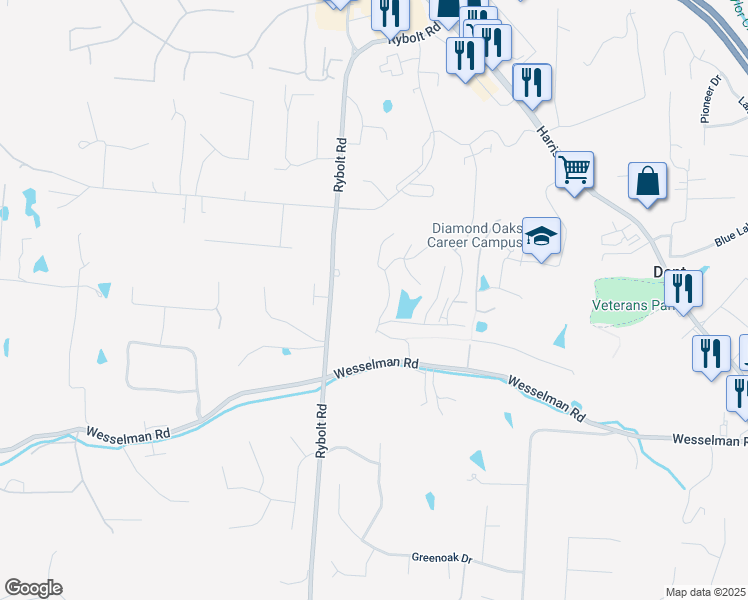 map of restaurants, bars, coffee shops, grocery stores, and more near 5150 Shore View Run in Cincinnati