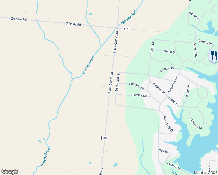 map of restaurants, bars, coffee shops, grocery stores, and more near 171 Dortmund Drive in Fayetteville