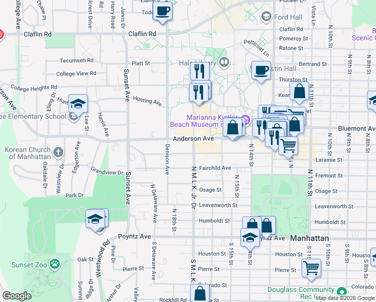 map of restaurants, bars, coffee shops, grocery stores, and more near 509 North 17th Street in Manhattan