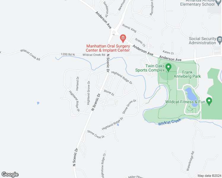 map of restaurants, bars, coffee shops, grocery stores, and more near 502 Stone Pointe Drive in Manhattan