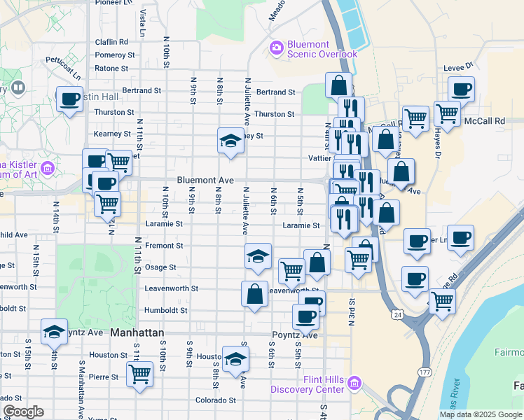 map of restaurants, bars, coffee shops, grocery stores, and more near 608 Moro Street in Manhattan