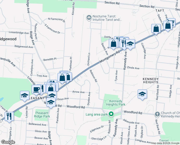 map of restaurants, bars, coffee shops, grocery stores, and more near 6402 U.S. 22 in Cincinnati