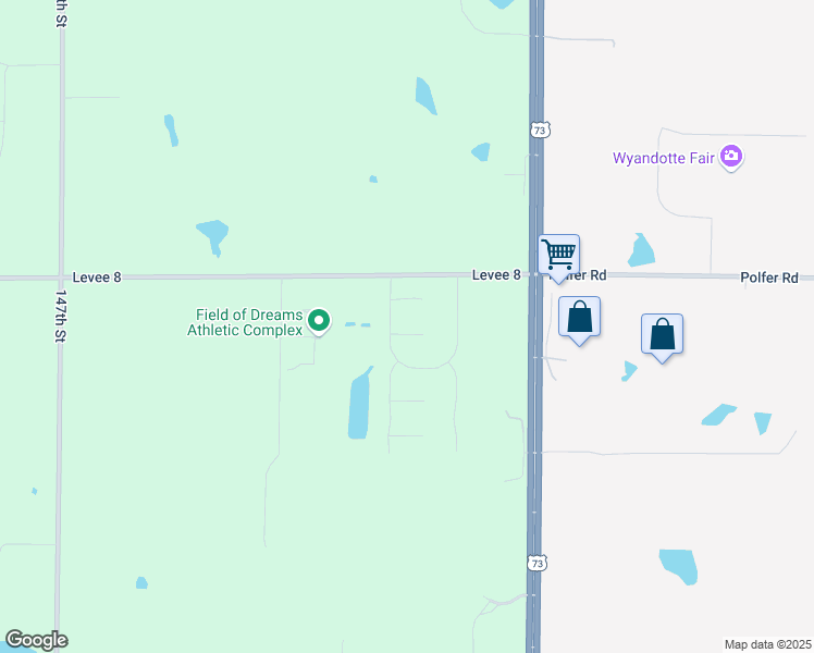 map of restaurants, bars, coffee shops, grocery stores, and more near 14169 Brookstone Court in Basehor