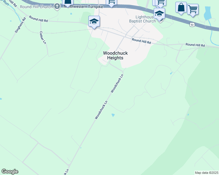 map of restaurants, bars, coffee shops, grocery stores, and more near 364 Woodchuck Lane in Winchester