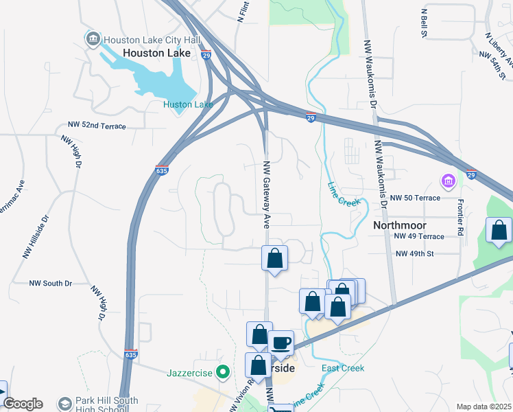 map of restaurants, bars, coffee shops, grocery stores, and more near 5118 Northwest Gateway Avenue in Riverside