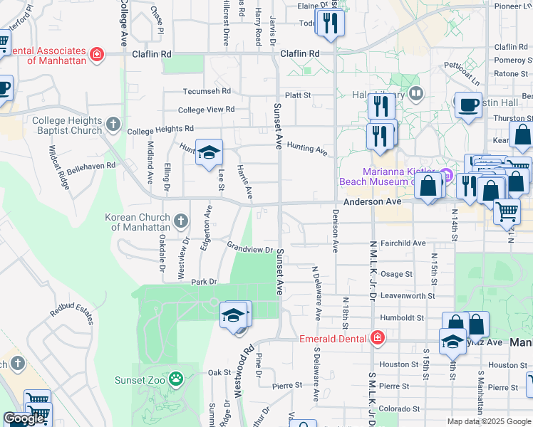 map of restaurants, bars, coffee shops, grocery stores, and more near 1912 Anderson Avenue in Manhattan