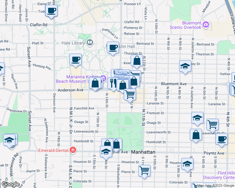 map of restaurants, bars, coffee shops, grocery stores, and more near 1323 Anderson Avenue in Manhattan