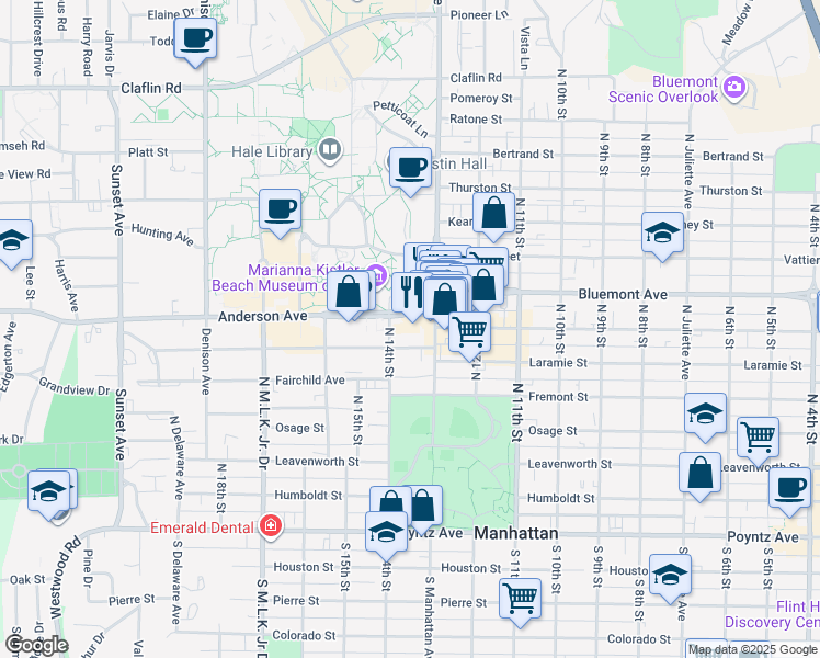 map of restaurants, bars, coffee shops, grocery stores, and more near 1323 Anderson Avenue in Manhattan