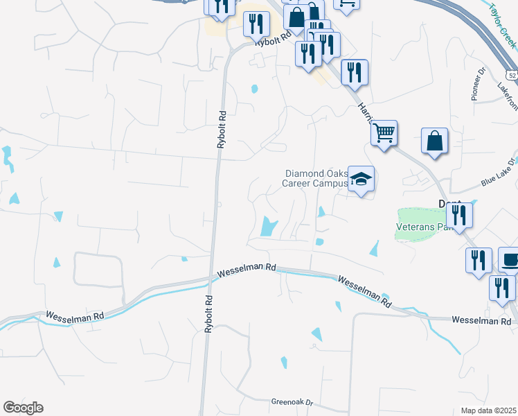 map of restaurants, bars, coffee shops, grocery stores, and more near 5193 Scarsdale Cove in Cincinnati