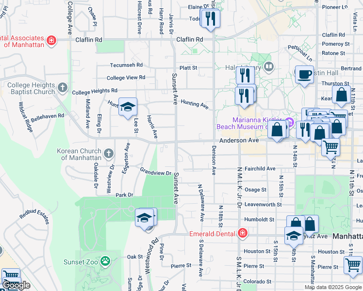 map of restaurants, bars, coffee shops, grocery stores, and more near 1856 Anderson Avenue in Manhattan