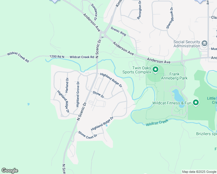 map of restaurants, bars, coffee shops, grocery stores, and more near 516 Stonedale Drive in Manhattan