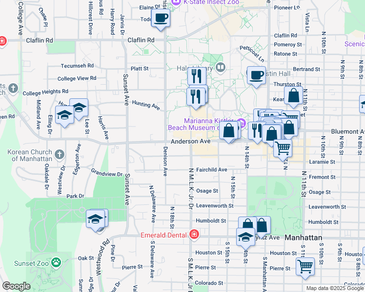 map of restaurants, bars, coffee shops, grocery stores, and more near 1701 Anderson Avenue in Manhattan
