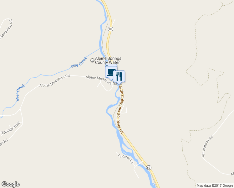 map of restaurants, bars, coffee shops, grocery stores, and more near 2285 River Road in Tahoe City