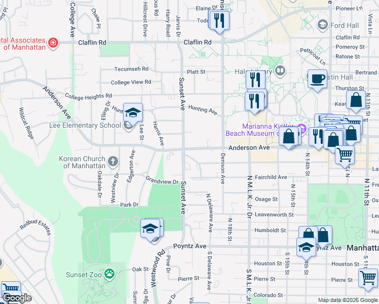 map of restaurants, bars, coffee shops, grocery stores, and more near 1856 Anderson Avenue in Manhattan