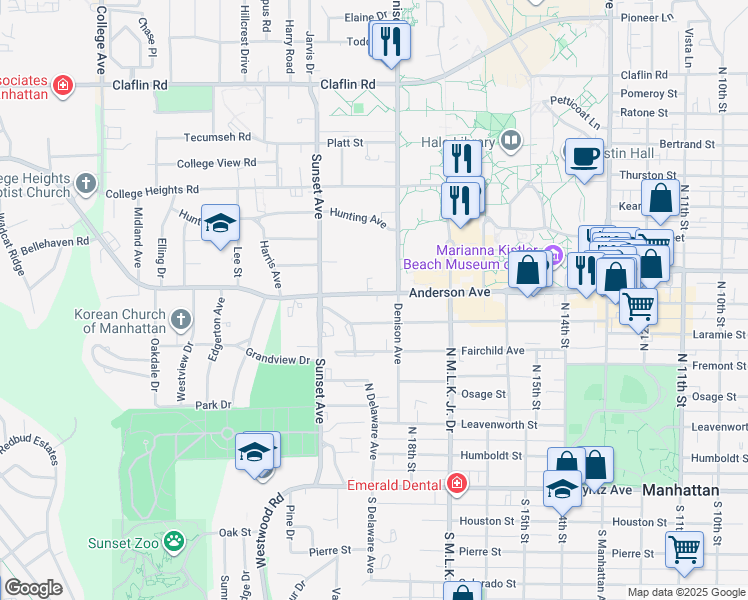 map of restaurants, bars, coffee shops, grocery stores, and more near 1821 Anderson Avenue in Manhattan