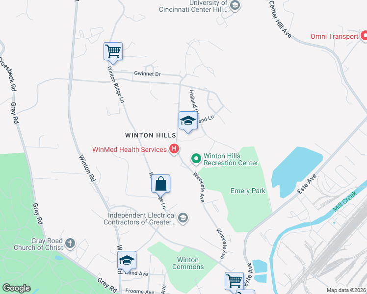 map of restaurants, bars, coffee shops, grocery stores, and more near 585 Kings Run Drive in Cincinnati