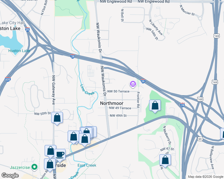 map of restaurants, bars, coffee shops, grocery stores, and more near 2030 Northwest 50 Terrace in Northmoor