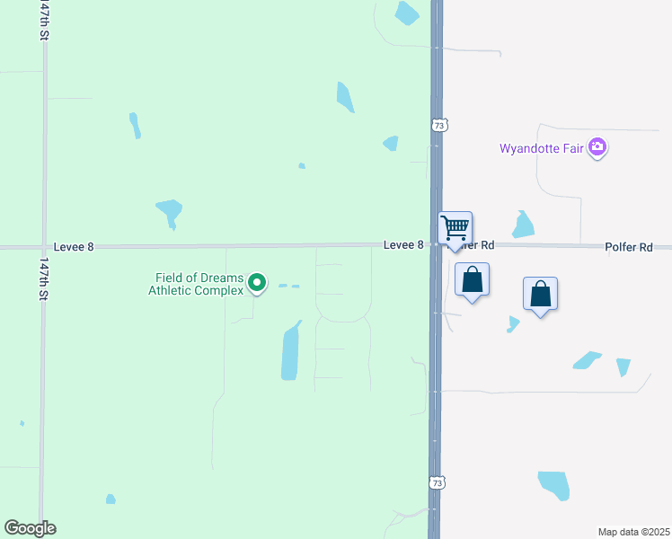 map of restaurants, bars, coffee shops, grocery stores, and more near 14169 Brookstone Court in Basehor