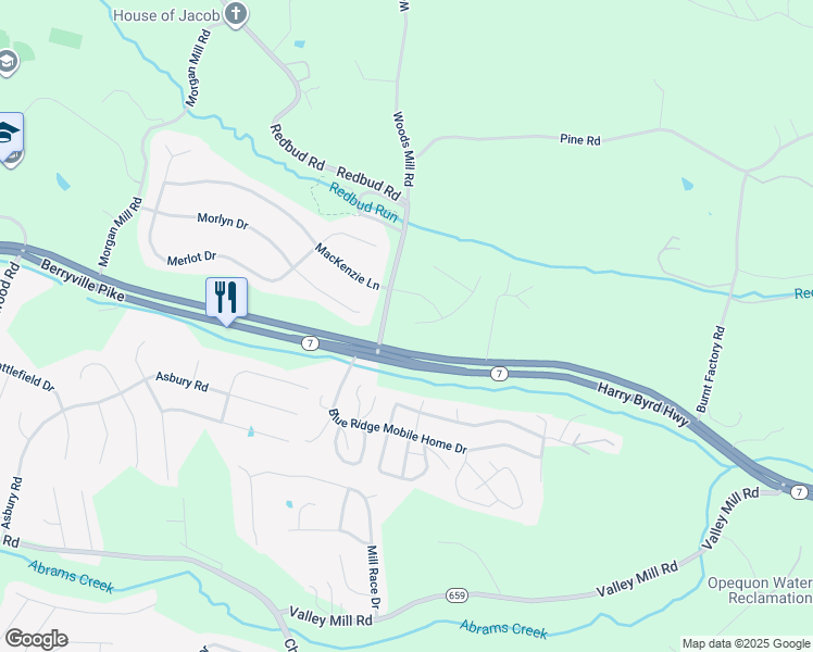 map of restaurants, bars, coffee shops, grocery stores, and more near 100 Taylor Court in Stephenson