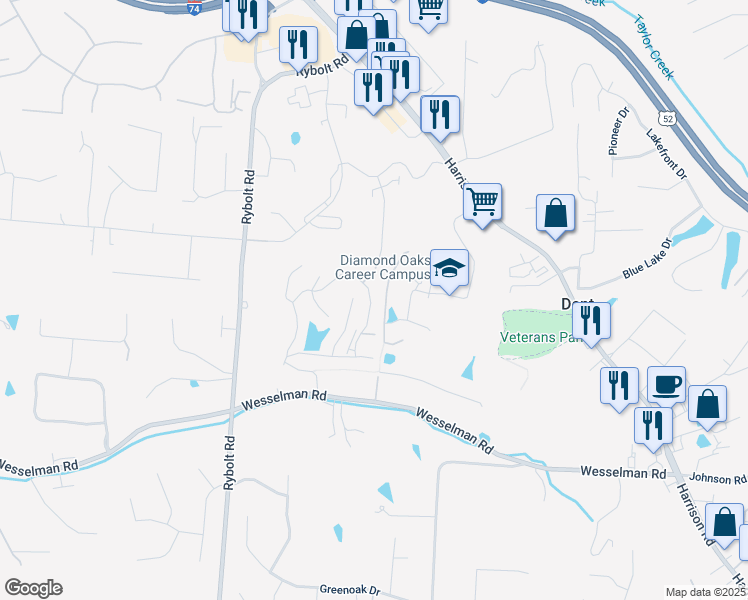 map of restaurants, bars, coffee shops, grocery stores, and more near 6324 Eagles Lake Drive in Cincinnati