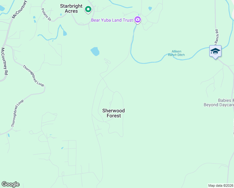 map of restaurants, bars, coffee shops, grocery stores, and more near 12600 Friar Tuck Road in Grass Valley
